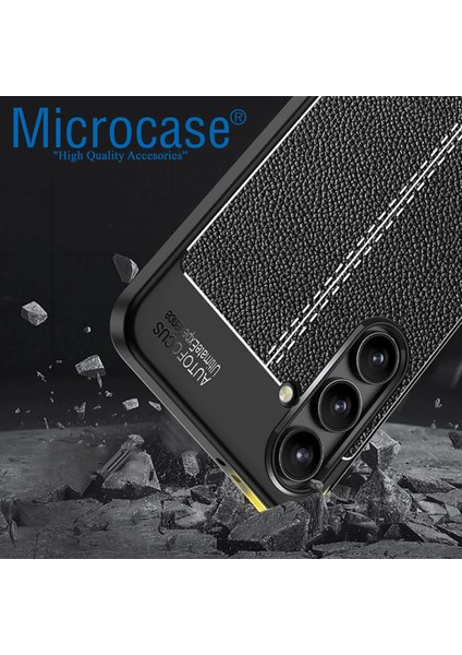 Samsung Galaxy A36 5g ile Uyumlu Leather Serisi Deri Efekt Silikon Kılıf - Siyah AL3337 fırsatları