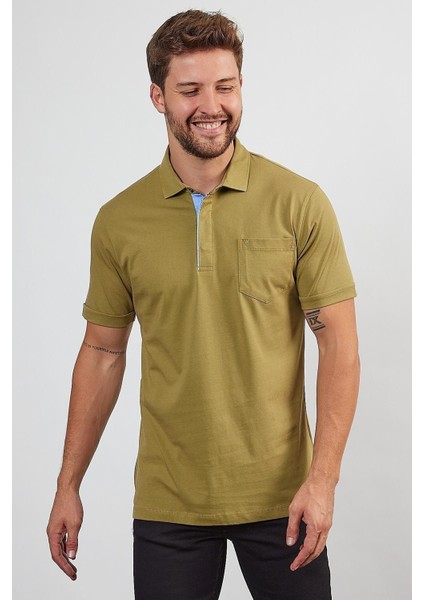 Erkek Basic Cepli Çıtçıtlı Dar Kahverengi Polo Yaka Tişört indirimleri