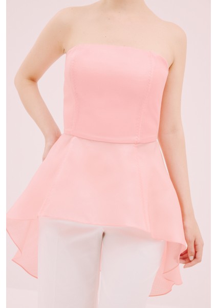 Straplez Bluz Pembe Y1913123_038