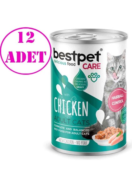 Tavuklu Yetişkin Kedi Konservesi Hairball Kontrol 400 gr x 12 Adet