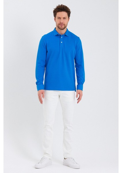 Erkek Polo Yaka Comfort Uzun Kollu Basic Vişne Tişört fırsatları