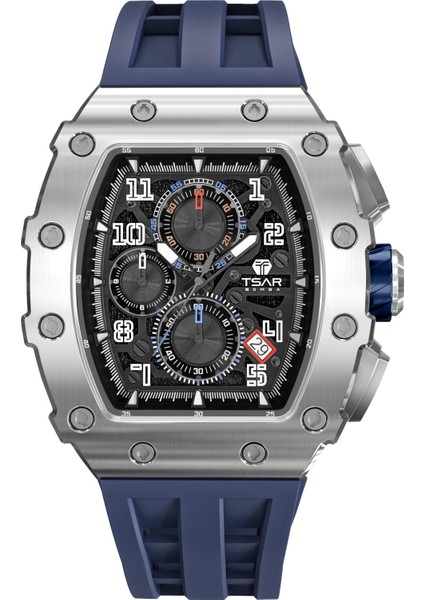 Elemental Series – Takvim Fonksiyonlu Çelik Saat TB8204Q Silver - Mavi