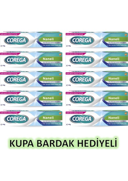 Süper Diş Protezi Yapıştırıcı Naneli Krem 40 gr 10 Adet - Kupa Bardak