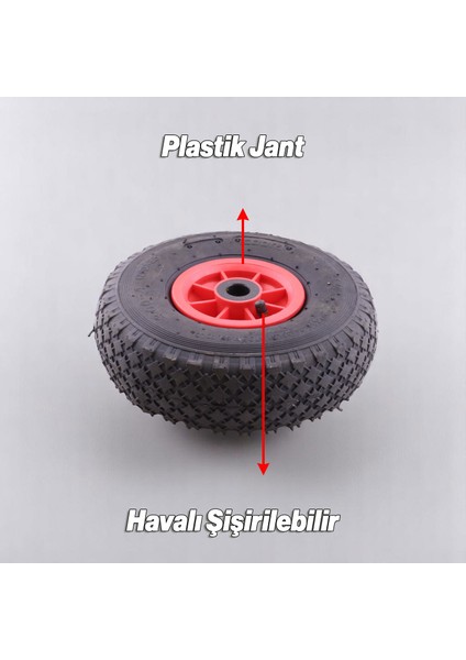 El Arabası Tekeri Plastik Jantlı Siboplu 260X85 mm Burçlu Iç Lastikli Şişme Havalı Taşıma Arabaları fiyatları