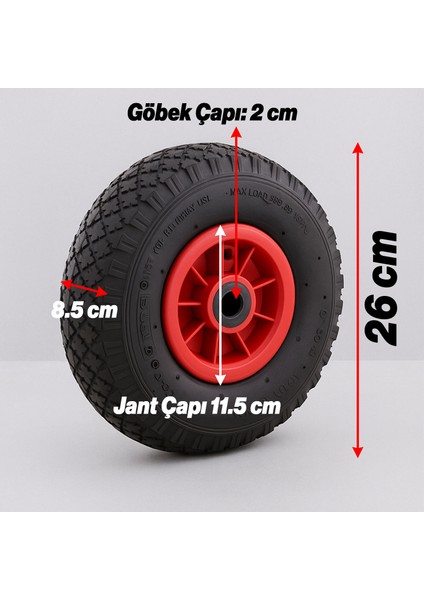 El Arabası Tekeri Plastik Jantlı Siboplu 260X85 mm Burçlu Iç Lastikli Şişme Havalı Taşıma Arabaları modelleri