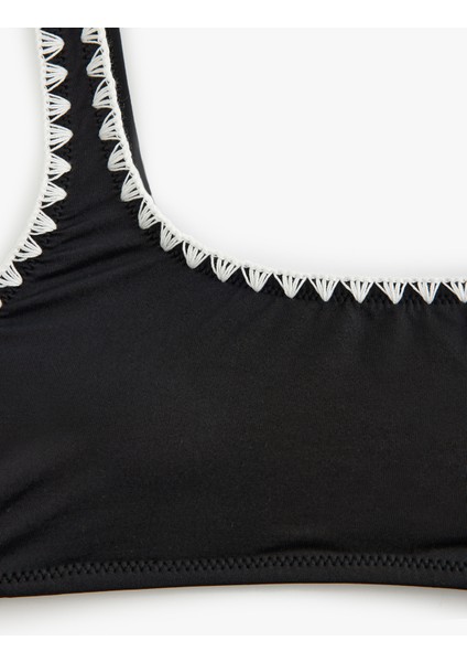 Astarlı Hafif Destekli Kroşe Detaylı U Yaka Bralet Bikini Üstü fiyatları