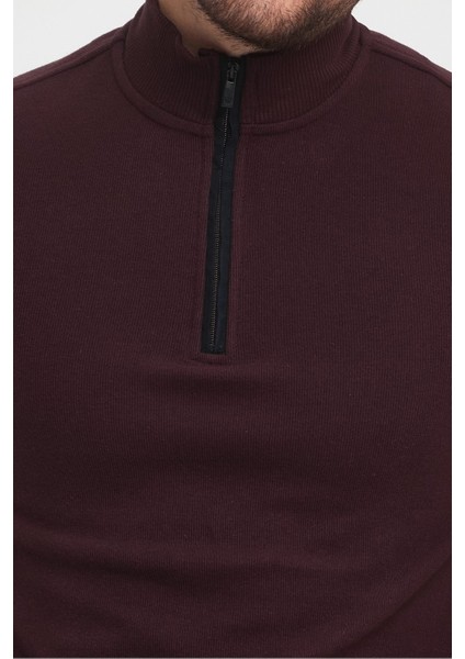 Erkek Uzun Kışlık Dik Yaka Fermuarlı Siyah Sweatshirt fiyatları