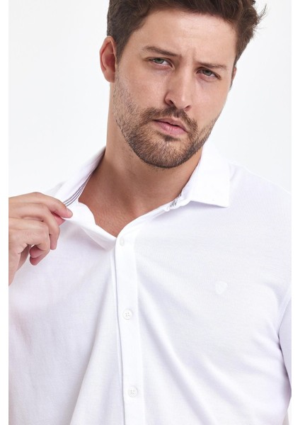 Erkek Polo Yaka Kısa Kollu Düğmeli Bol Bakır Gömlek modelleri