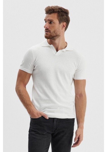 Erkek Uzun Polo Yaka Kısa Kollu Siyah Düz Triko Kazak modelleri