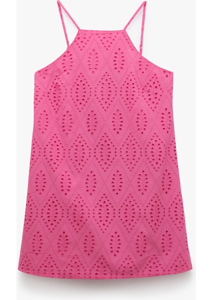 Pamuklu A Kesim Mini Halter Yaka Ince Askılı Fisto Elbise modelleri