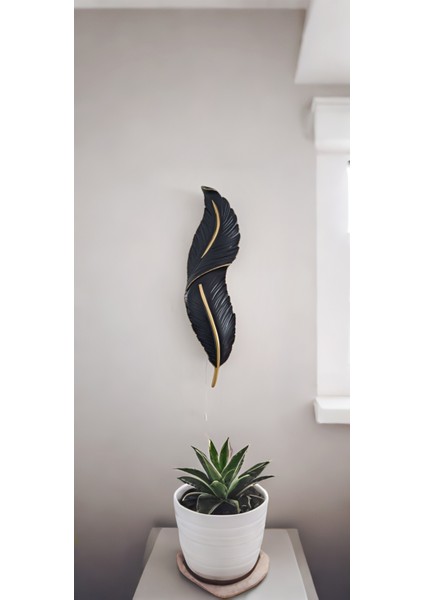 Tüy Aplik Ledli Pilli Dekoratif Duvar Aydınlatma - Şık Ve Modern Tasarım - (60*16 cm )