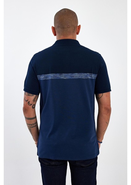Erkek Basic Polo Yaka Cepli Kısa Kol Lacivert Tişört indirimleri