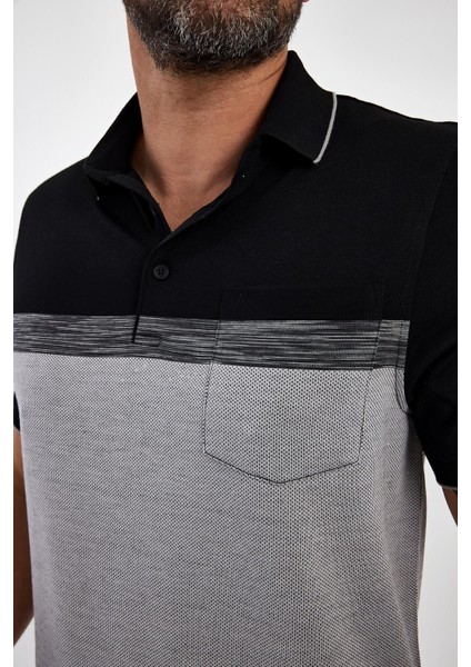 Erkek Basic Polo Yaka Cepli Kısa Kol Lacivert Tişört modelleri