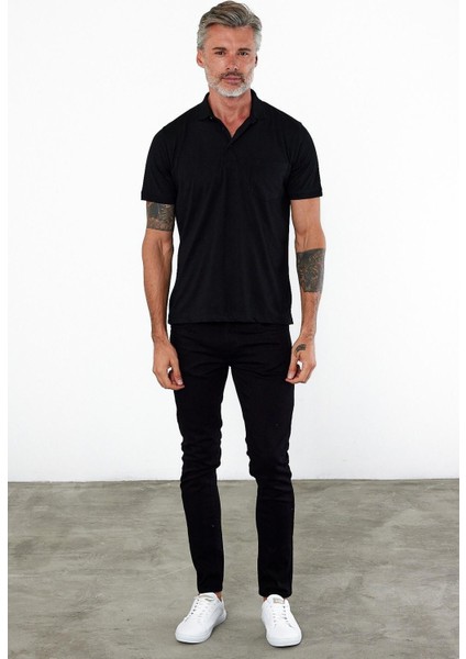 Erkek Polo Yaka Kısa Kol Cepli Tişört Safran modelleri