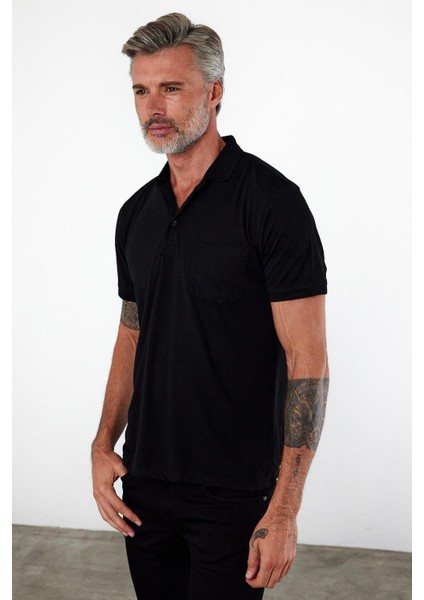 Erkek Polo Yaka Kısa Kol Cepli Tişört Safran indirimleri