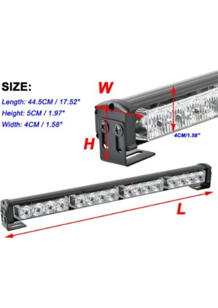 Çatı Çubuğu Işık Strobe Uyarı Işığı Strobe Işık Evrensel LED Araç Malzemeleri, Sarı Işık (Yurt Dışından)