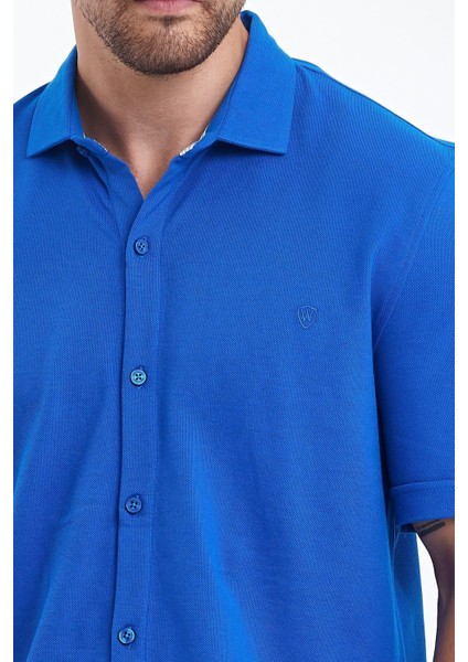 Erkek Polo Yaka Kısa Kollu Düğmeli Bol Bakır Gömlek fiyatları