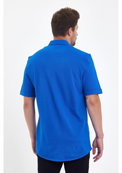 Erkek Polo Yaka Kısa Kollu Düğmeli Bol Bakır Gömlek indirimleri