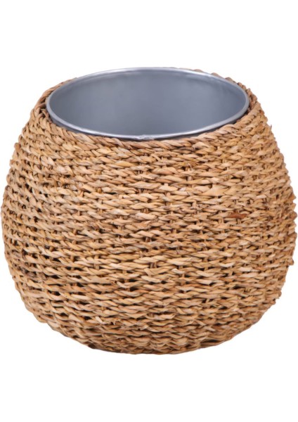 Tombul Büyük Hasır Vazo Saksılık 23X24X34 cm 14013