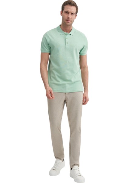 Erkek Polo Yaka Slim Fit Düz Pamuklu Tişört 4613 fiyatları