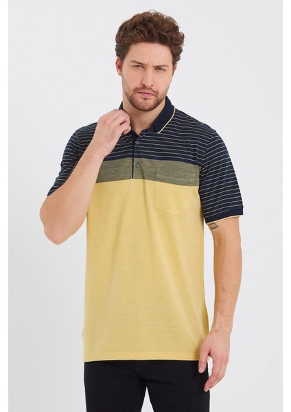 Erkek Desenli Basic Cepli Siyah Düz Polo Yaka Tişört