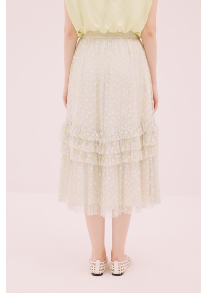 Puantiye Desenli Midi Boy Tül Etek Gri Y1915174_004 fiyatları