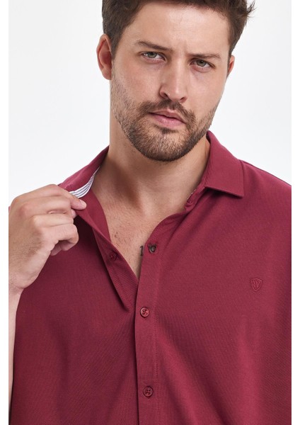 Erkek Polo Yaka Kısa Kollu Düğmeli Bol Bakır Gömlek fiyatları