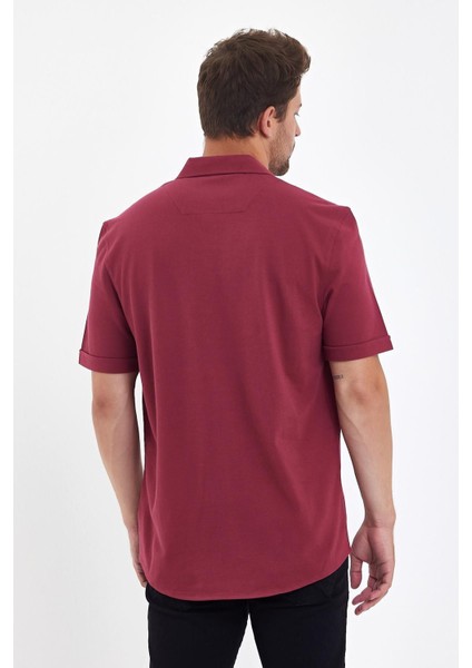 Erkek Polo Yaka Kısa Kollu Düğmeli Bol Bakır Gömlek indirimleri
