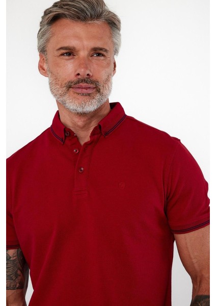 Erkek Dar Basic Polo Yaka Kısa Kol Düz Tarçın Tişört fiyatları