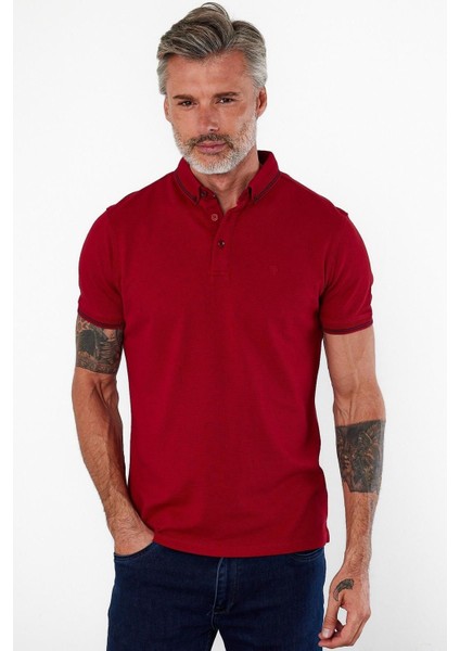 Erkek Dar Basic Polo Yaka Kısa Kol Düz Tarçın Tişört indirimleri