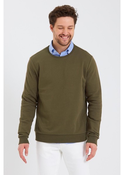 Erkek Bisiklet Yaka Uzun Kol Kışlık Siyah Sweatshirt