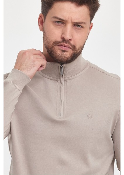 Erkek Kışlık Uzun Fermuarlı Dik Yaka Taş Sweatshirt fiyatları