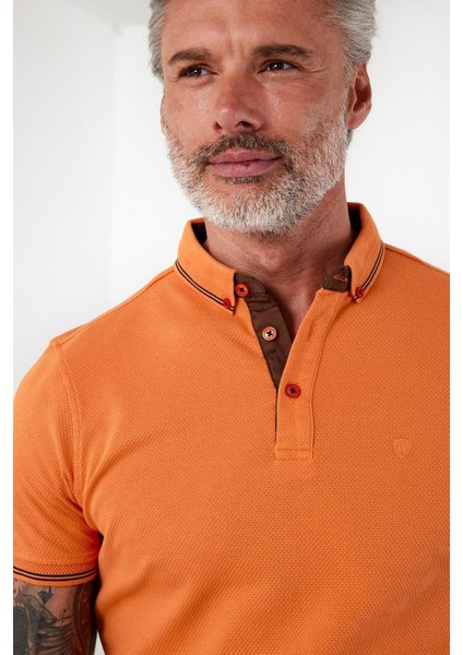 Erkek Dar Basic Polo Yaka Kısa Kol Düz Tarçın Tişört fiyatları