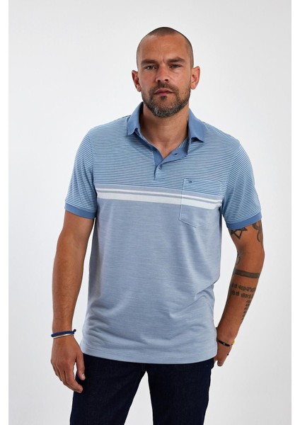 Erkek Comfort Basic Polo Yaka Cepli Uzun Bej Tişört