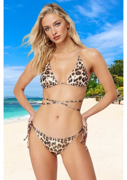 Bağlamalı Tasarım Bikini Takımı Hızlı Kuruyan Plaj ve Havuz Için Uv Korumalı Yaz Koleksiyonu