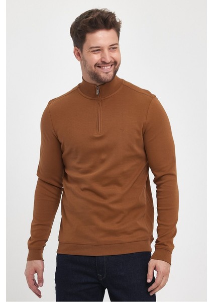 Erkek Kışlık Uzun Fermuarlı Dik Yaka Taş Sweatshirt fırsatları