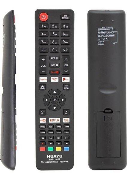 RM-L1622 Netflix-YouTube-Prime Video-Google Play Tuşlu Universal Lcd Led Tv Kumandası