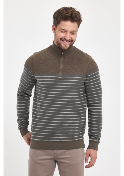 Erkek Uzun Kışlık Dik Yaka Fermuarlı Siyah Sweatshirt fırsatları