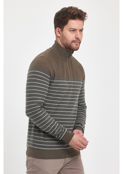 Erkek Uzun Kışlık Dik Yaka Fermuarlı Siyah Sweatshirt indirimleri