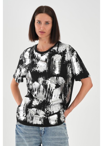 Alexandergardı Parlak Baskılı Bisiklet Yaka Kadın T-Shirt fiyatları