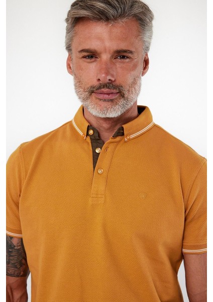 Erkek Dar Basic Polo Yaka Kısa Kol Düz Tarçın Tişört fiyatları