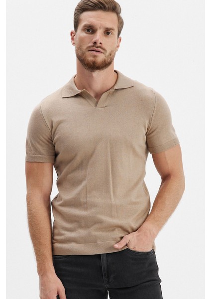 Erkek Uzun Polo Yaka Kısa Kollu Siyah Düz Triko Kazak fırsatları