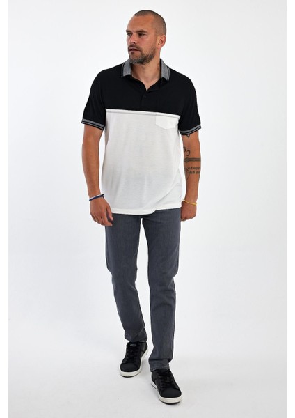 Erkek Basic Polo Yaka Cepli Düz Uzun Lacivert Tişört fiyatları