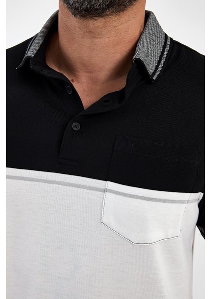 Erkek Basic Polo Yaka Cepli Düz Uzun Lacivert Tişört modelleri