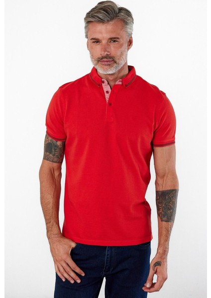 Erkek Dar Basic Polo Yaka Kısa Kol Düz Tarçın Tişört fırsatları