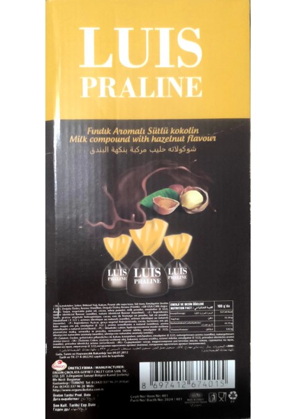 Fındık Aromalı Sütlü Kokolin Çikolatalı Şeker 2 kg