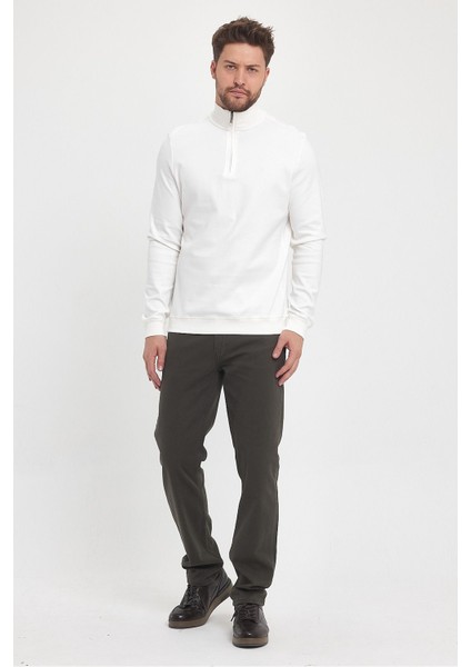 Erkek Kışlık Uzun Fermuarlı Dik Yaka Taş Sweatshirt indirimleri