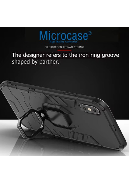Nothing Phone 3A ile Uyumlu Batman Serisi Yüzük Standlı Armor Kılıf - Siyah AL3349