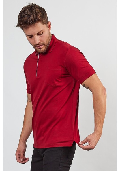 Erkek Basic Cepli Çıtçıtlı Dar Kahverengi Polo Yaka Tişört modelleri