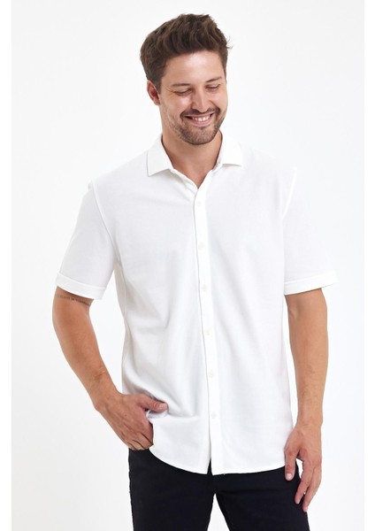 Erkek Polo Yaka Kısa Kollu Düğmeli Bol Bakır Gömlek fırsatları